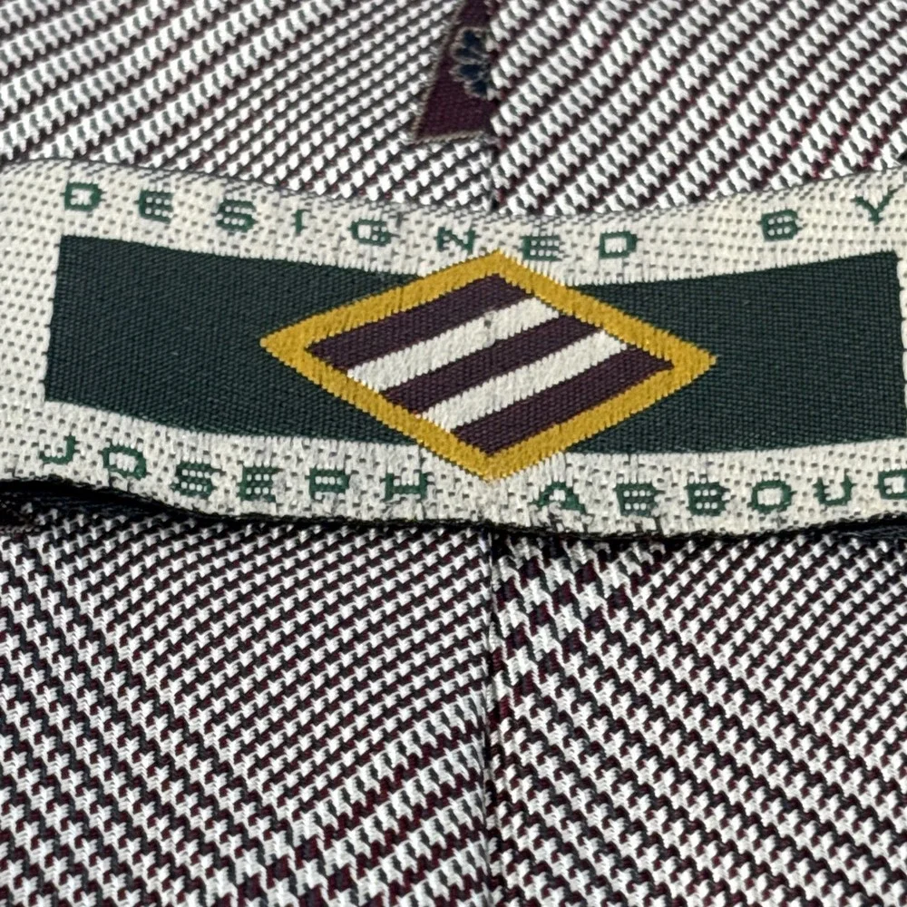 Vintage Joseph Abboud Silk Tie Made in Italy Brown Houndstooth‎ Geometric